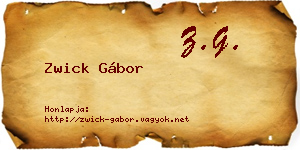 Zwick Gábor névjegykártya