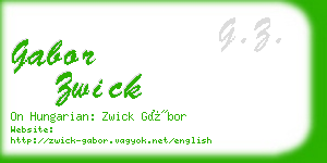 gabor zwick business card